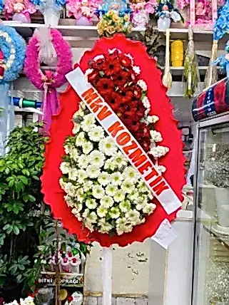 Kırmızı Beyaz Çelenk - Eskişehir Çiçekçi